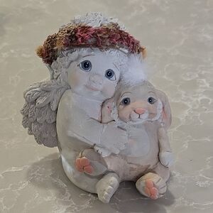 Dreamsicles Best Buddies DC159Whimsical Angel and Bunny Companion Figurine
